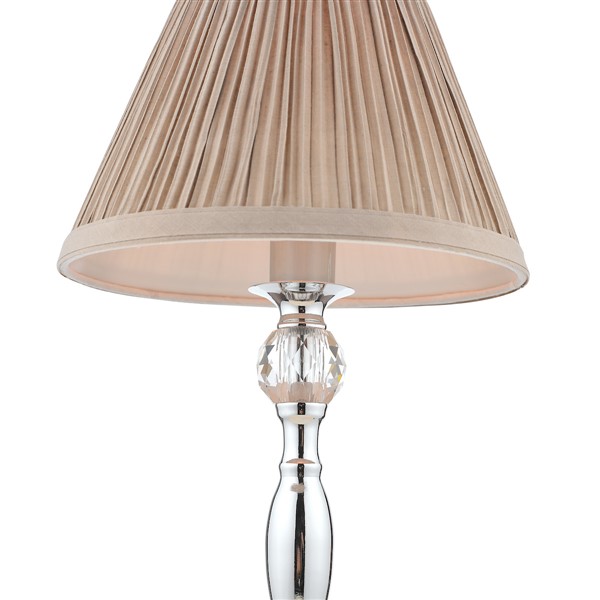 (image for) Laura Ashley Ellis Table Lamp Polished Chrome With Grey Shade